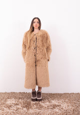 Cappotto Reversibile in Eco Pelliccia e Faux Suede Marrone | Urbancode