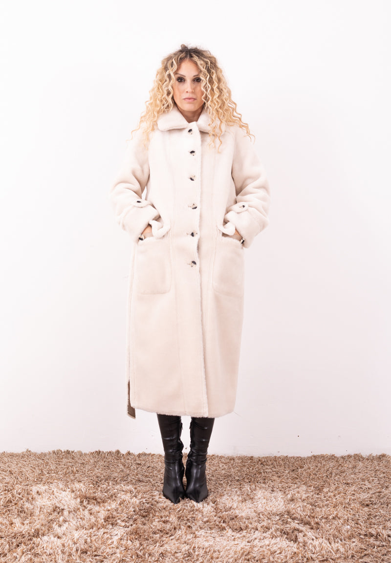 Cappotto Reversibile Raglan Toffee | Faux Suede e Pelliccia Sintetica Urbancode