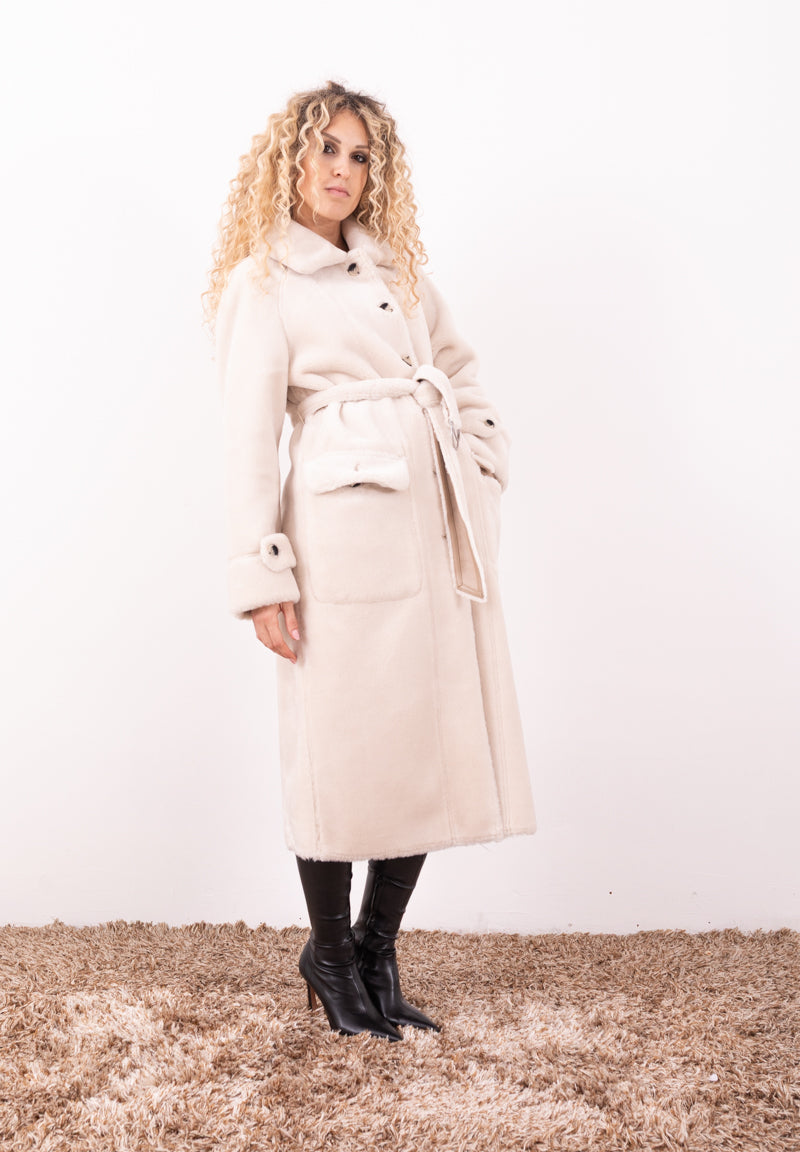 Cappotto Reversibile Raglan Toffee | Faux Suede e Pelliccia Sintetica Urbancode