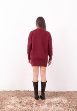 Completo Maglia Daisy Bordeaux | Coord Pull e Minigonna a Tubino HaveOne