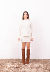 Completo Maglia Daisy Bianco | Coord Pull e Minigonna a Tubino HaveOne