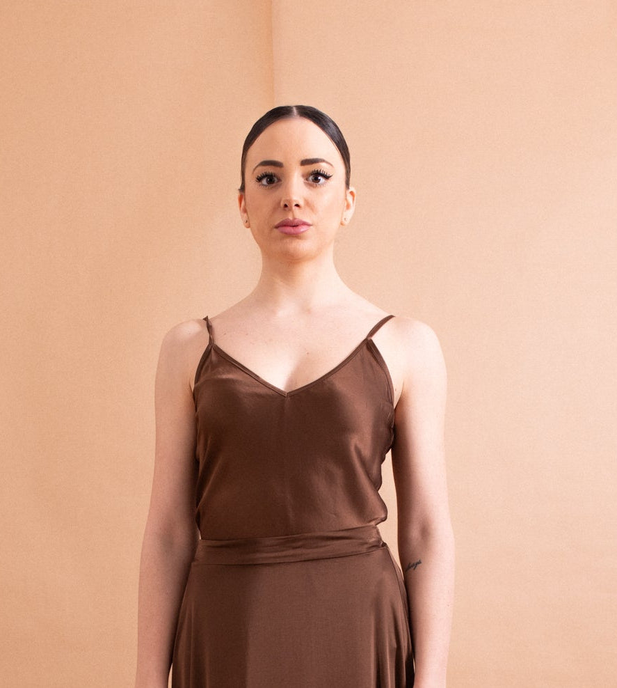 Canotta Haveone Marrone in Viscosa – Linea Essential e Taglio a Punta