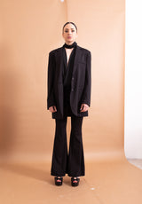 Pantaloni a Zampa Haveone Neri – Eleganza Silhouette Flare e Fit Sartoriale
