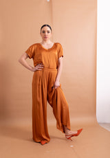 Pantalone Haveone Ruggine in Viscosa – Taglio Palazzo e Fit Fluido