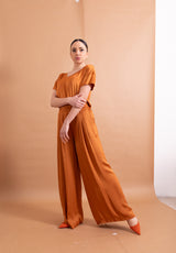 Pantalone Haveone Ruggine in Viscosa – Taglio Palazzo e Fit Fluido