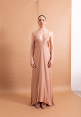 Abito Haveone Nude in Viscosa – Linea Sirena e Bretelline Sottili