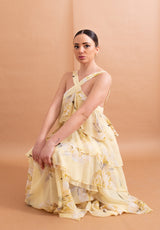 Abito Lungo Peony Silence Limited Giallo – Esplosione Floreale e Fascino Boho-Chic
