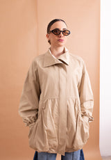 Bomber Lungo Haveone Beige – Comfort Oversize e Design Urban Minimal