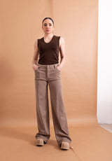 Pantaloni Ampi Please P3LACJMCCC – Cinque Tasche a Vita Alta con Gamba Wide Leg