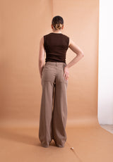 Pantaloni Ampi Please P3LACJMCCC – Cinque Tasche a Vita Alta con Gamba Wide Leg