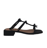 Sandali Gioiello Bibi Lou Poline Nero – Pelle e Strass con Fiocchi Intrecciati e Tacco 3 cm