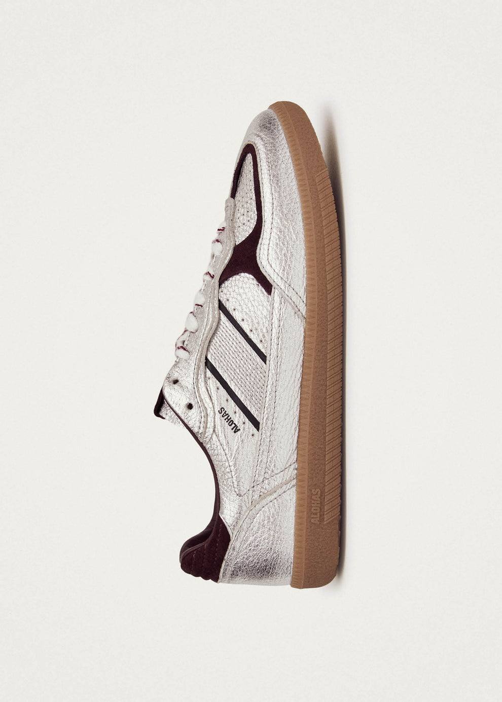 Sneakers ALOHAS Tb.490 Grain Shimmer Silver & Burgundy – Riflessi Argento e Accenti Vintage