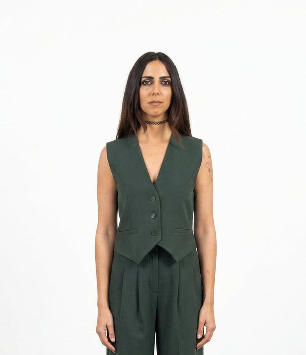 Gilet Donna Please Sartoriale Wide Leg – Gilet Elegante da Tailleur