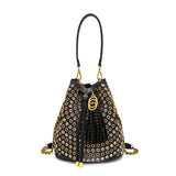 Secchiello La Carrie Andromeda Nero - Borsa Laserata con Strass | Peccatidistile