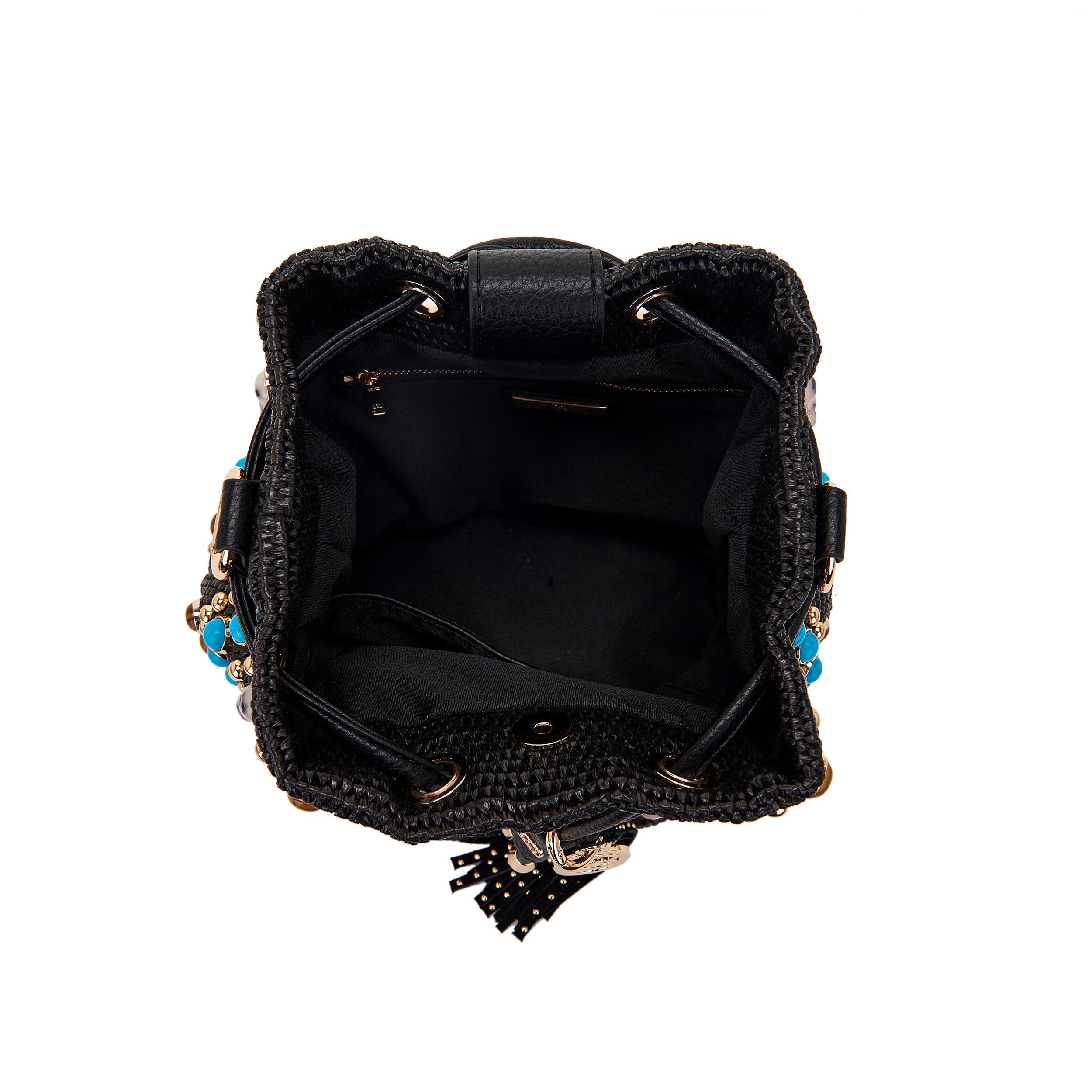 Secchiello La Carrie Andromeda Raffia Naturale e Oro - Borsa Bijoux | Peccatidistile
