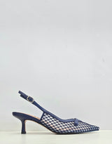 Scarpa con tacco blu a rete Bibi Lou