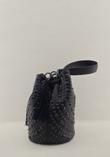 Borsa Secchiello La Carrie Andromeda in Ecopelle TPU – Borsa a Spalla con Borchie e Strass (Copia)