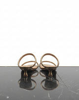 Sandalo tacco basso bronzo laminato Bibi lou