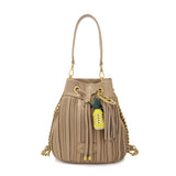 Secchiello La Carrie Plissé Beige – Praticità Chic con Doppia Portabilità