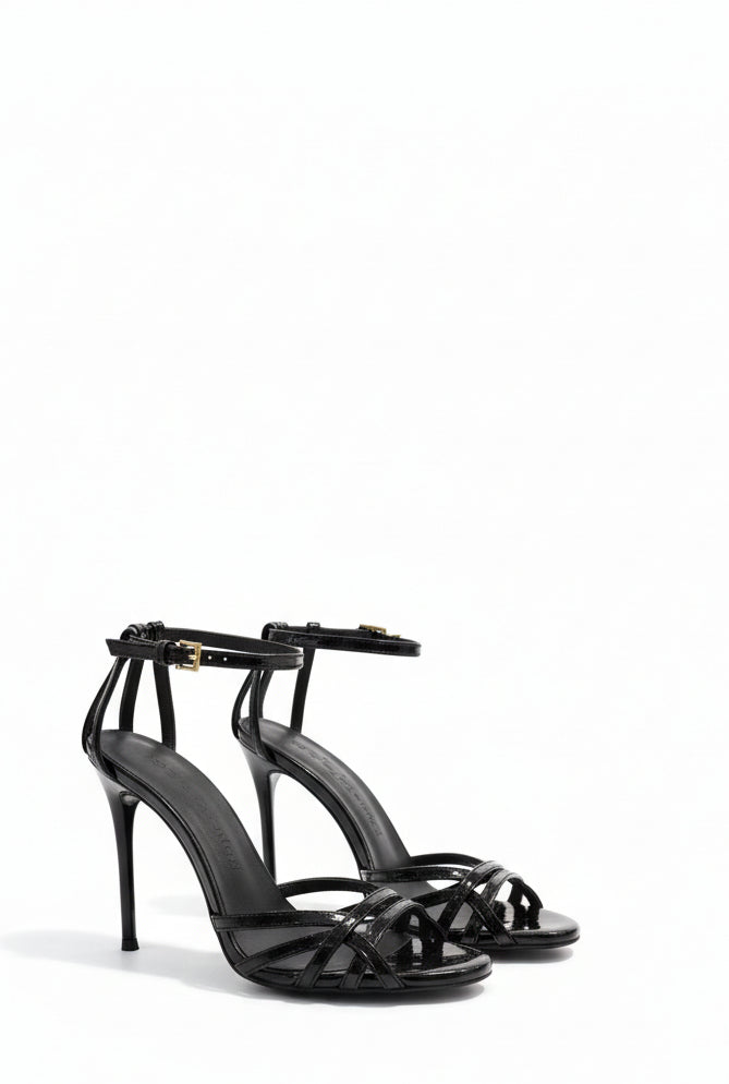 Sandalo Sergio Levantesi Roberta6 Nero – Eleganza Intramontabile in Vernice