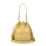 Secchiello La Carrie Basic Ocre – Pregiata Pelle Martellata e Dettagli Gold