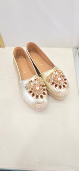 Espadrilles oro con accessorio prezioso Fiorina
