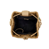 Secchiello La Carrie Andromeda nero in Raffia e Pietre - Borsa Boho-Chic | Peccatidistile