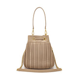 Secchiello La Carrie Plissé Beige – Praticità Chic con Doppia Portabilità