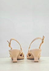 Slingback  rosa in vernice Bianca Di