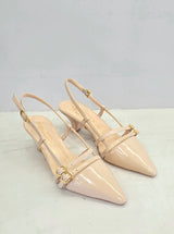 Slingback  rosa in vernice Bianca Di