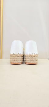 Espadrilles di pelle bianca con accessorio prezioso Fiorina