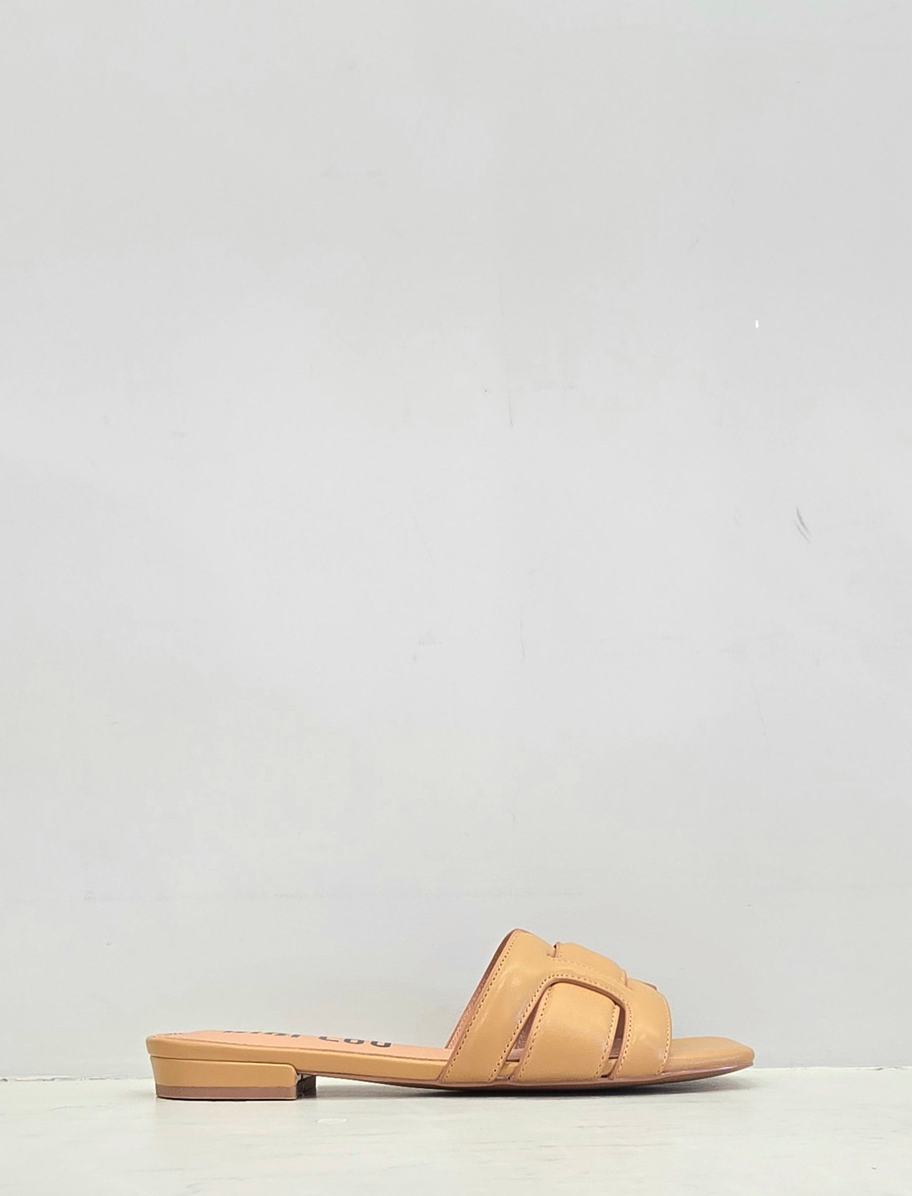 Ciabatta flat cuoio fascia intrecciata Bibi Lou