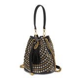 Secchiello La Carrie Andromeda Nero - Borsa Laserata con Strass | Peccatidistile