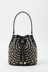 Borsa Secchiello La Carrie Andromeda in Ecopelle – Borsa a Spalla con Borchie e Strass