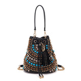 Secchiello La Carrie Andromeda Raffia Naturale e Oro - Borsa Bijoux | Peccatidistile