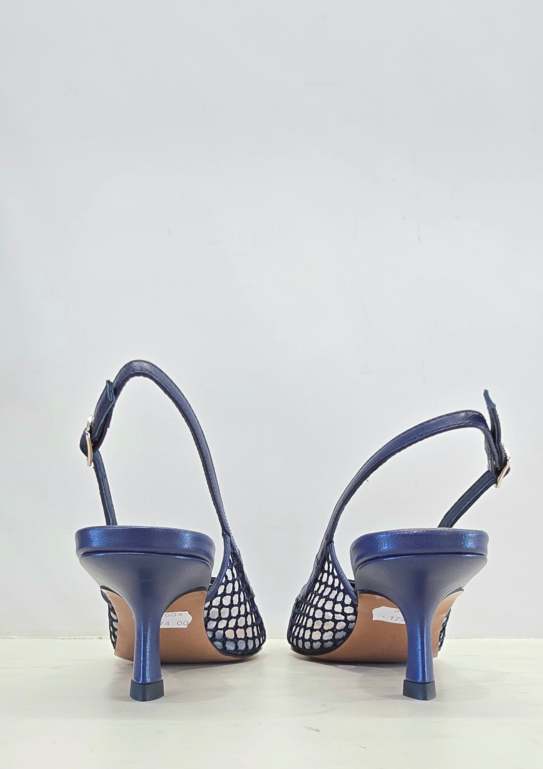 Scarpa con tacco blu a rete Bibi Lou