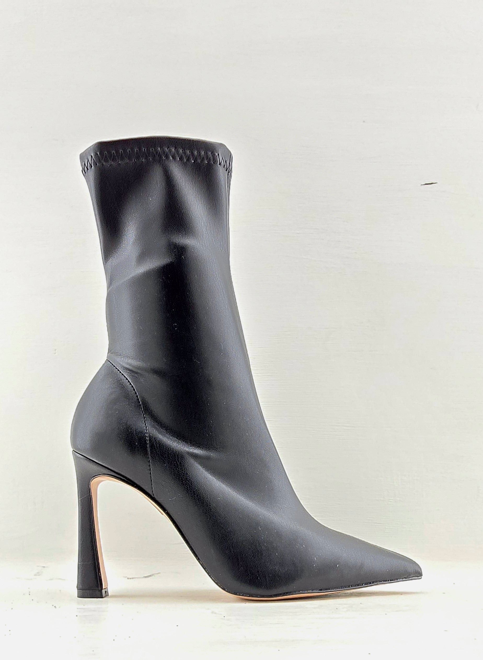 Tronchetto calzino in ecopelle stretch nera Bianca Di (Copia)