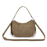 Borsa a Spalla La Carrie Aztec Taupe – Suede, Frange e Spirito Boho-Chic