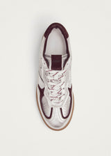 Sneakers ALOHAS Tb.490 Grain Shimmer Silver & Burgundy – Riflessi Argento e Accenti Vintage