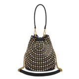 Secchiello La Carrie Andromeda Nero - Borsa Laserata con Strass | Peccatidistile