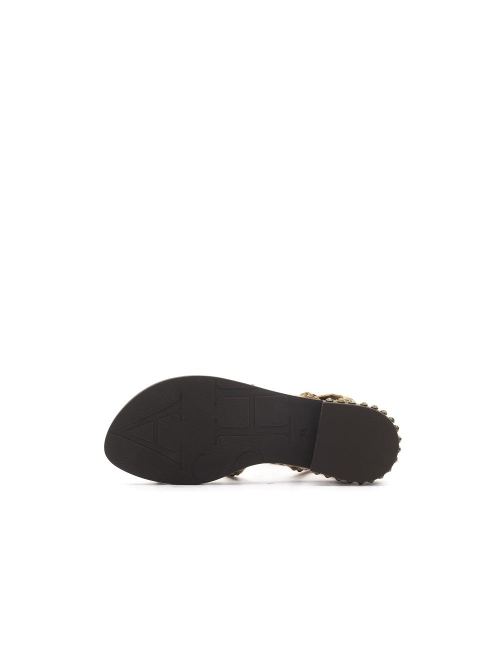 Sandali Ash Precious Cuoio: Il Flat Elegante con Borchie e Listini Incrociati