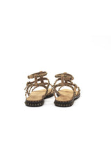 Sandali Ash Precious Cuoio: Il Flat Elegante con Borchie e Listini Incrociati