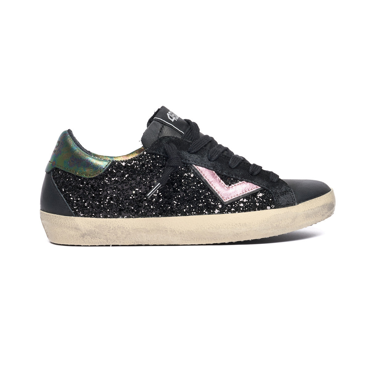 4B12 Suprime D329 – Sneaker Donna in Glitter & Tessuto