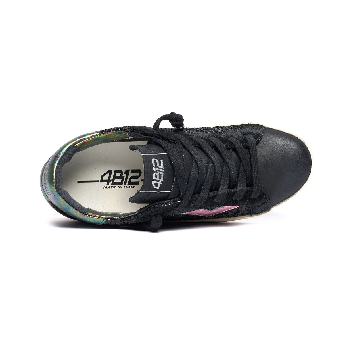 4B12 Suprime D329 – Sneaker Donna in Glitter & Tessuto