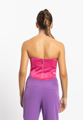 Corpetto in raso fucsia Silence Limited