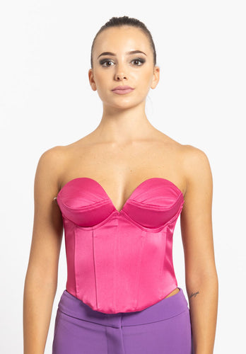Corpetto in raso fucsia Silence Limited