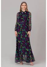 Carica l&#39;immagine nel visualizzatore di Gallery, Abito lungo in chiffon viola Gaelle Paris