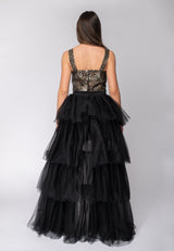 Tubino in stampa con tulle Gaelle Paris