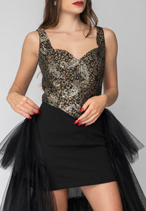 aaaaaTubino in stampa con tulle Gaelle Paris