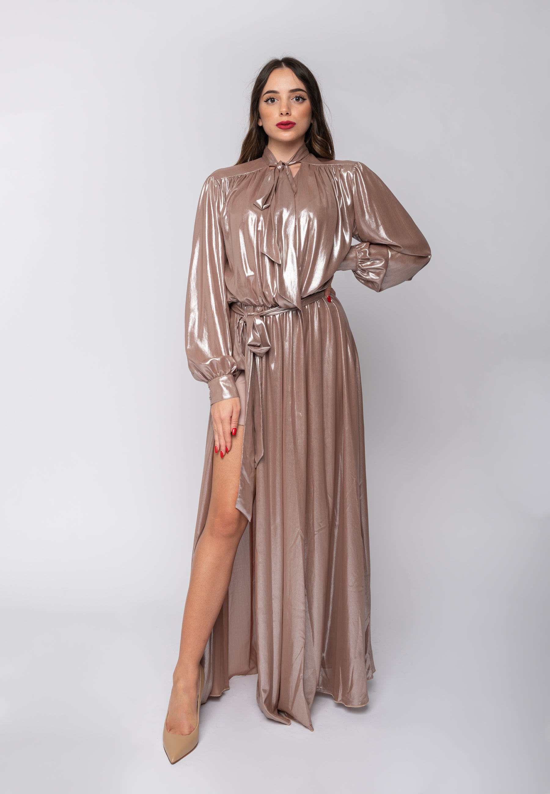 Abito lungo Mya Taupe Aniye By